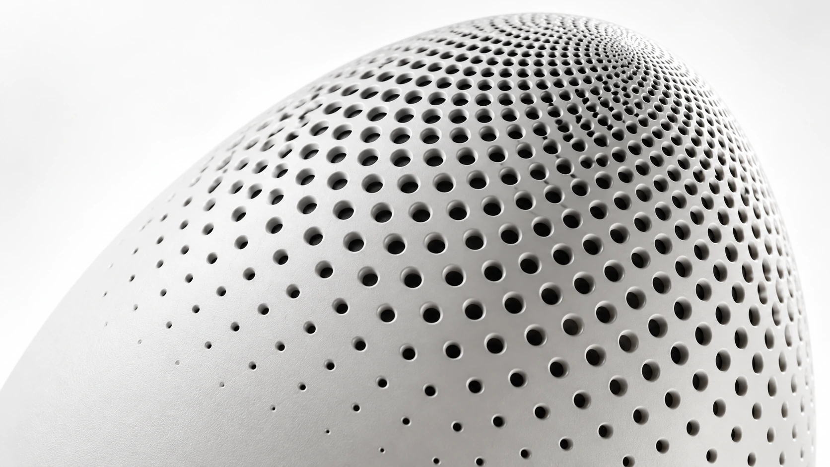 DeepSensi Edge Node acoustic crown with precision phyllotaxis radial perforations.