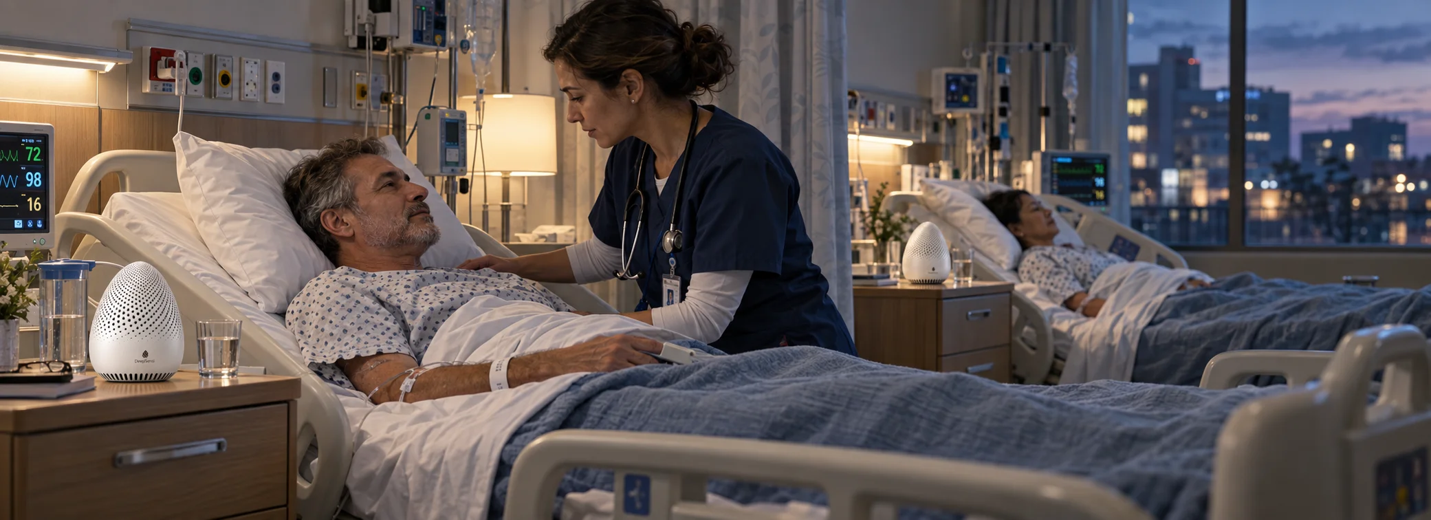 Evening hospital ward bedside care: continuous real-world evidence collection with the DeepSensi Edge Node.